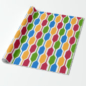 Retro Hexagons Cadeaupapier (Uitgerold)