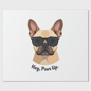 Retro Hey, Paws Up Franse Bulldog Zonnebril Gra Cadeaupapier