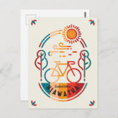 Retro Hiawatha Fietsroute Briefkaart (Voorkant / Achterkant)