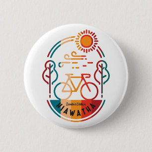 Retro Hiawatha Fietsroute Ronde Button 5,7 Cm
