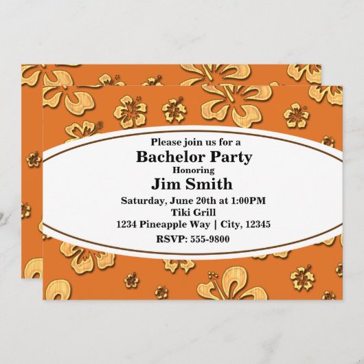 Retro Hibiscus Tropische Beach Kaart (Voorkant / Achterkant)