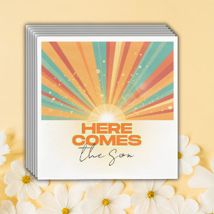 Retro hier komt het Son Baby shower Servet