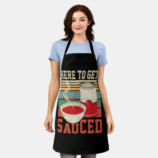 retro hier om gezaagd tomatensoep eten te krijgen schort (Gedragen)