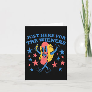 Retro hier voor de Wieners 4 juli Funny Kaart