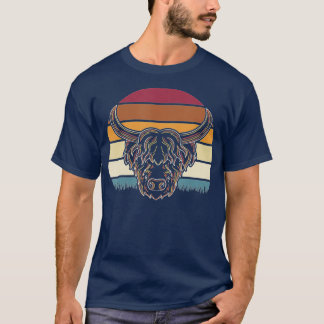 Retro Highland Koe T-shirt