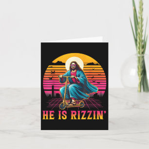 Retro Hij is Rizzin Grappig Jezus heeft Rizzen Pas Kaart