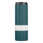 Retro Hiking Camping Landscape Custom Name Blauwgr Thermosbeker (Achterkant)