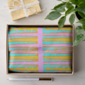 Retro Hip Mod Pop Striped Pattern Pink Oranje Blue Tissuepapier (Geschenk)