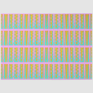 Retro Hip Mod Pop Striped Pattern Pink Oranje Blue Tissuepapier