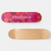 Retro Hip Red Roze viares Design Skateboard (Horizontaal)