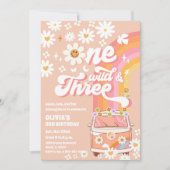 Retro Hippie 3rd Birthday Invitation (Devant)
