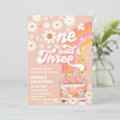 Retro Hippie 3rd Birthday Invitation (Debout devant)