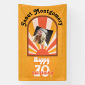Retro Hippie 60's Custom Foto 70e Verjaardag Spandoek (Verticaal)