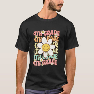Retro Hippie 70s 4e klas terug naar school T-shirt