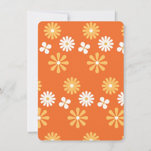 Retro Hippie 70's 60's Two Groovy Birthday Party Kaart (Achterkant)