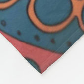 Retro Hippie: 70s Road Trip Kleuren Fleece Deken (Hoek)