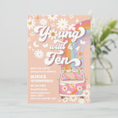 Retro Hippie Birthday Invitation (Debout devant)