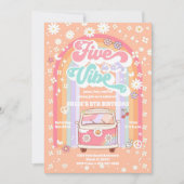 Retro Hippie Birthday Invitation Kaart (Voorkant)
