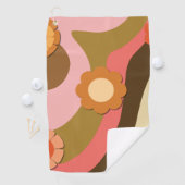 Retro hippie bloemen golfhanddoek (Insitu)