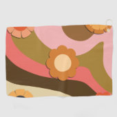 Retro hippie bloemen golfhanddoek (Horizontaal)