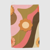 Retro hippie bloemen golfhanddoek (Voorkant)