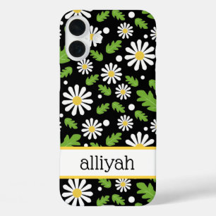 Retro Hippie Bloemen Madeliefje Patroon iPhone 16 Plus Hoesje