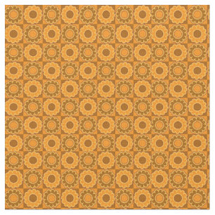 Retro hippie bloemvermogen bruin oranje geel stof