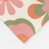 Retro Hippie Boho 70s Bloem roze groen Fleece Deken (Hoek)