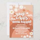 Retro Hippie Daisy Birthday Invitation (Devant)