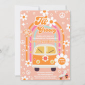 Retro Hippie Daisy Rainbow Two Groovy 2nd Birthday Kaart (Voorkant)