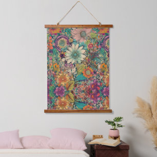 Retro Hippie: Daisy Verticle Muur Hangend Wandkleed