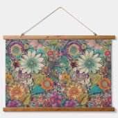 Retro Hippie: Daisy Wall opknoping Hangend Wandkleed (Voorkant)