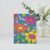 Retro Hippie Flower Briefkaart (Staand voorkant)