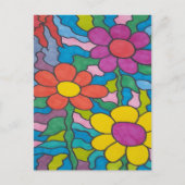 Retro Hippie Flower Briefkaart (Voorkant)