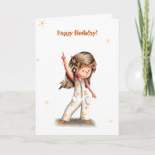 Retro Hippie Flower Carte d'anniversaire fille (Devant)