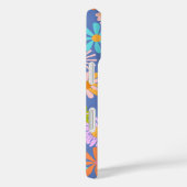 Retro Hippie Flower Pattern in Blue Case-Mate iPhone Case (Achterkant / Rechts)
