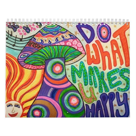 Retro Hippie Flower Power Kalender (Hoes)