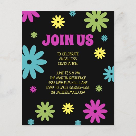 Retro Hippie Flowers 2 het Afstuderen van de Begro (Achterkant)