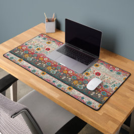 Retro Hippie: Folk Art Tuintafelmat Bureaumat