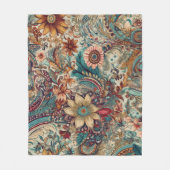 Retro Hippie: Gouden Tuin Fleece Deken (Voorkant)