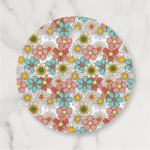 Retro Hippie Groovy Bloem Bruiloft Feest Bedankt Bedankjes Labels (Achterkant)