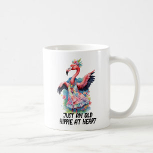 Retro Hippie in het hart Flamingo Flower Child Koffiemok