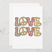 Retro Hippie liefde Feestdagenkaart (Voorkant / Achterkant)