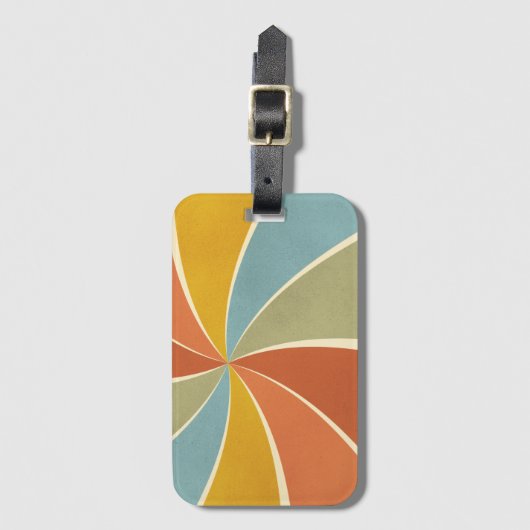 Retro Hippie Mixed Paint Style Swirls Pattern Bagagelabel (Voorkant (verticaal))