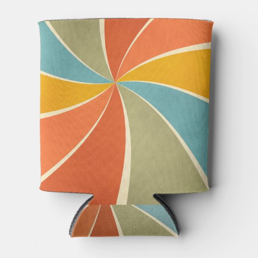 Retro Hippie Mixed Paint Style Swirls Pattern Blikjeskoeler (Voorkant)