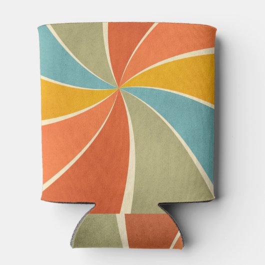 Retro Hippie Mixed Paint Style Swirls Pattern Blikjeskoeler (Achterkant)