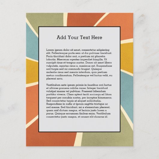 Retro Hippie Mixed Paint Style Swirls Pattern Flyer (Voorkant)