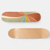 Retro Hippie Mixed Paint Style Swirls Pattern Skateboard (Horizontaal)