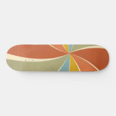 Retro Hippie Mixed Paint Style Swirls Pattern Skateboard (Horizontaal)