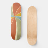 Retro Hippie Mixed Paint Style Swirls Pattern Skateboard (Voorkant)